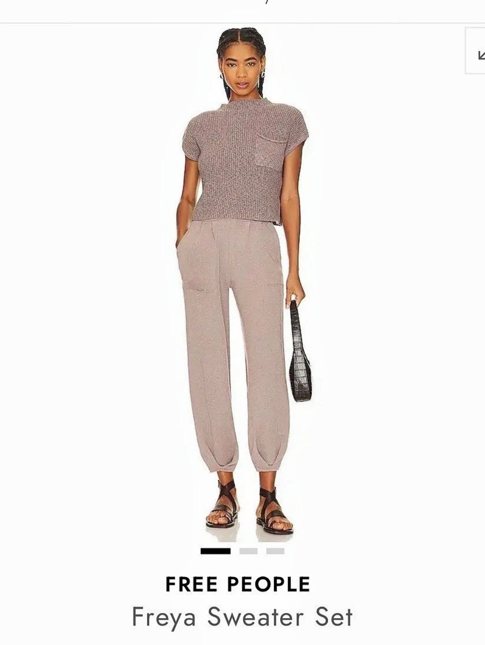 Free People Freya Sweater & Pants Lounge Set - Cashmere Combo, Size M
